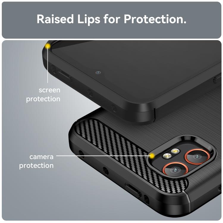 Carbon Fiber Brushed Texture TPU Phone Case, For Samsung Galaxy Xcover 7 Pro, For Samsung Galaxy Jump 3, For Samsung Galaxy Xcover 7