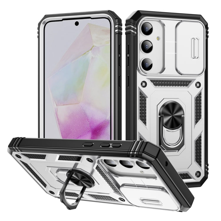 Sliding Camshield TPU + PC Phone Case with Holder, For Samsung Galaxy A35 5G, For Samsung Galaxy A15, For Samsung Galaxy A54 5G