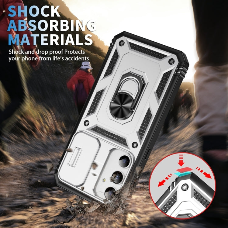 Sliding Camshield TPU + PC Phone Case with Holder, For Samsung Galaxy A35 5G, For Samsung Galaxy A15, For Samsung Galaxy A54 5G