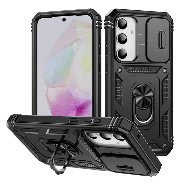 Sliding Camshield TPU + PC Phone Case with Holder, For Samsung Galaxy A35 5G, For Samsung Galaxy A15, For Samsung Galaxy A54 5G