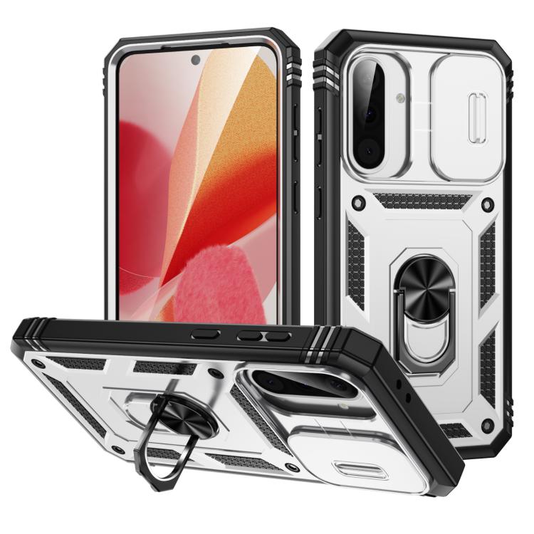 Sliding Camshield TPU + PC Phone Case with Holder, For Galaxy A57 5G, For Samsung Galaxy A36 5G / A37 5G, For Galaxy A27 5G, For Samsung Galaxy A26 5G / A17 5G, For Samsung Galaxy A16 5G, For Samsung Galaxy A06 4G