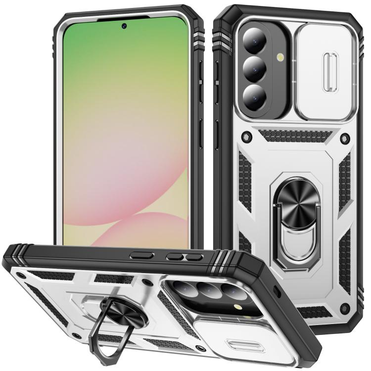 Sliding Camshield TPU + PC Phone Case with Holder, For Galaxy A57 5G, For Samsung Galaxy A36 5G / A37 5G, For Galaxy A27 5G, For Samsung Galaxy A26 5G / A17 5G, For Samsung Galaxy A16 5G, For Samsung Galaxy A06 4G
