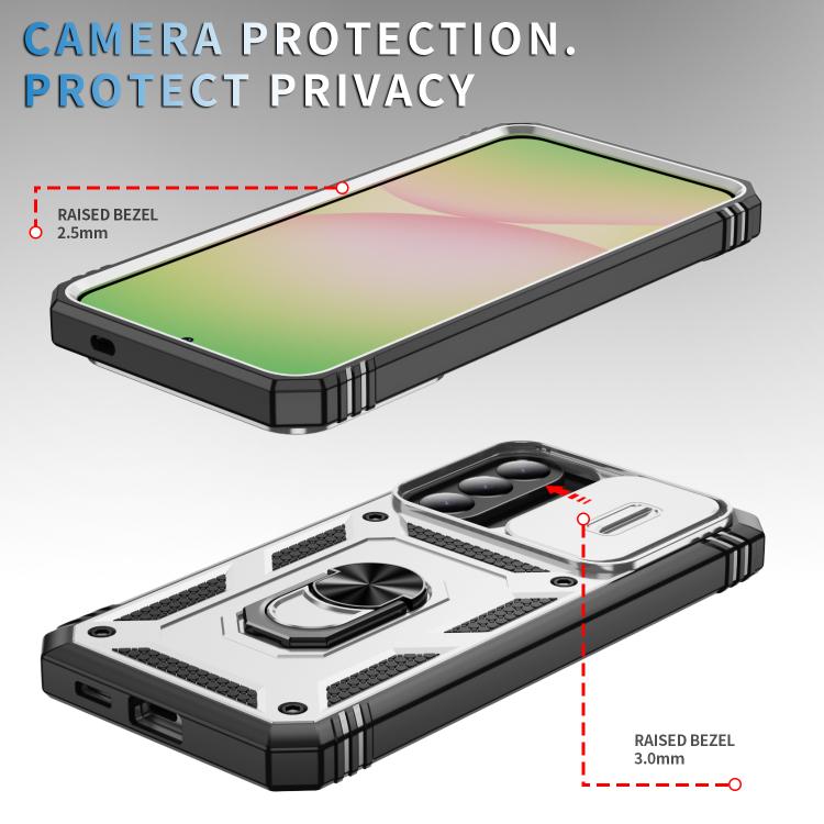 Sliding Camshield TPU + PC Phone Case with Holder, For Galaxy A57 5G, For Samsung Galaxy A36 5G / A37 5G, For Galaxy A27 5G, For Samsung Galaxy A26 5G / A17 5G, For Samsung Galaxy A16 5G, For Samsung Galaxy A06 4G
