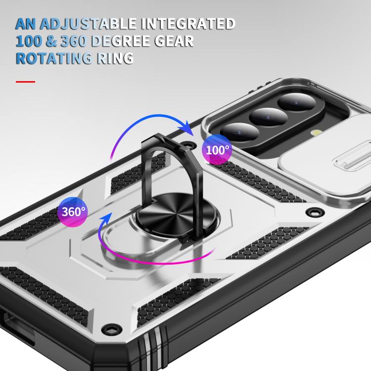Sliding Camshield TPU + PC Phone Case with Holder, For Galaxy A57 5G, For Samsung Galaxy A36 5G / A37 5G, For Galaxy A27 5G, For Samsung Galaxy A26 5G / A17 5G, For Samsung Galaxy A16 5G, For Samsung Galaxy A06 4G