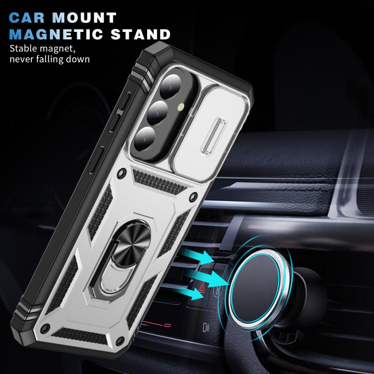 Sliding Camshield TPU + PC Phone Case with Holder, For Galaxy A57 5G, For Samsung Galaxy A36 5G / A37 5G, For Galaxy A27 5G, For Samsung Galaxy A26 5G / A17 5G, For Samsung Galaxy A16 5G, For Samsung Galaxy A06 4G