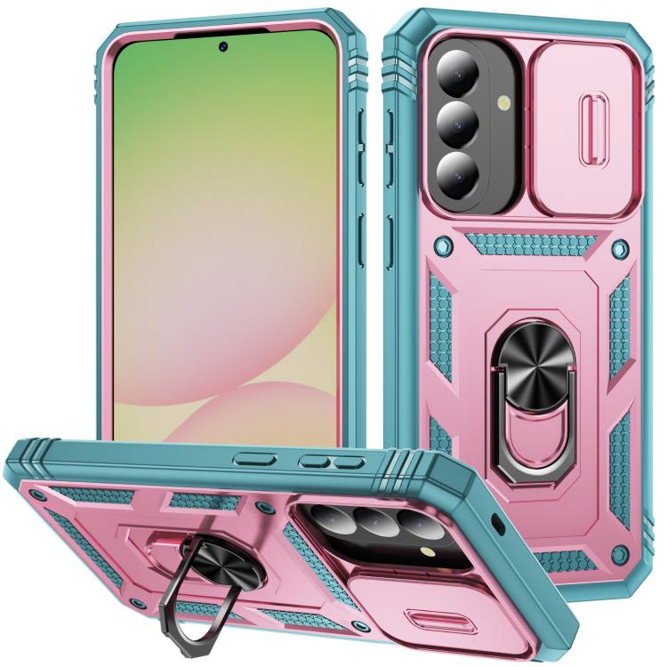 Sliding Camshield TPU + PC Phone Case with Holder, For Galaxy A57 5G, For Samsung Galaxy A36 5G / A37 5G, For Galaxy A27 5G, For Samsung Galaxy A26 5G / A17 5G, For Samsung Galaxy A16 5G, For Samsung Galaxy A06 4G
