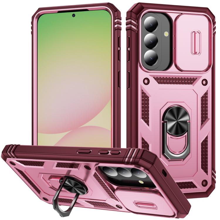 Sliding Camshield TPU + PC Phone Case with Holder, For Galaxy A57 5G, For Samsung Galaxy A36 5G / A37 5G, For Galaxy A27 5G, For Samsung Galaxy A26 5G / A17 5G, For Samsung Galaxy A16 5G, For Samsung Galaxy A06 4G