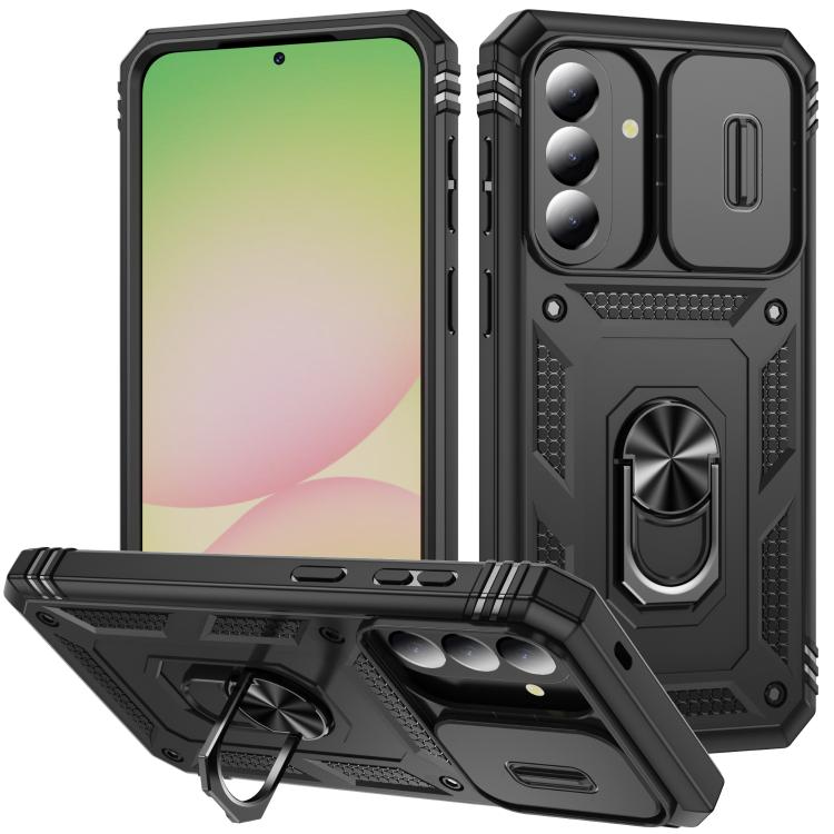 Sliding Camshield TPU + PC Phone Case with Holder, For Galaxy A57 5G, For Samsung Galaxy A36 5G / A37 5G, For Galaxy A27 5G, For Samsung Galaxy A26 5G / A17 5G, For Samsung Galaxy A16 5G, For Samsung Galaxy A06 4G