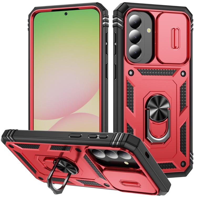 Sliding Camshield TPU + PC Phone Case with Holder, For Galaxy A57 5G, For Samsung Galaxy A36 5G / A37 5G, For Galaxy A27 5G, For Samsung Galaxy A26 5G / A17 5G, For Samsung Galaxy A16 5G, For Samsung Galaxy A06 4G