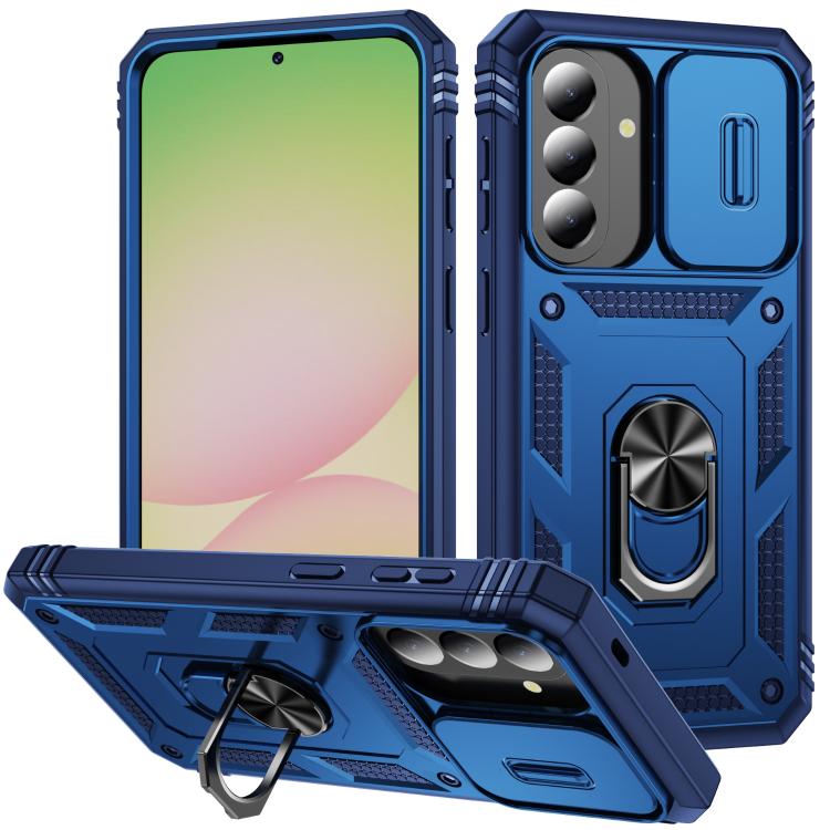Sliding Camshield TPU + PC Phone Case with Holder, For Galaxy A57 5G, For Samsung Galaxy A36 5G / A37 5G, For Galaxy A27 5G, For Samsung Galaxy A26 5G / A17 5G, For Samsung Galaxy A16 5G, For Samsung Galaxy A06 4G