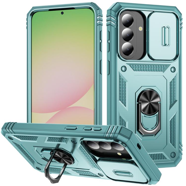 Sliding Camshield TPU + PC Phone Case with Holder, For Galaxy A57 5G, For Samsung Galaxy A36 5G / A37 5G, For Galaxy A27 5G, For Samsung Galaxy A26 5G / A17 5G, For Samsung Galaxy A16 5G, For Samsung Galaxy A06 4G