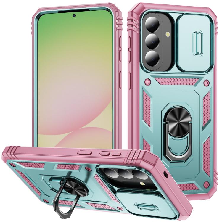 Sliding Camshield TPU + PC Phone Case with Holder, For Galaxy A57 5G, For Samsung Galaxy A36 5G / A37 5G, For Galaxy A27 5G, For Samsung Galaxy A26 5G / A17 5G, For Samsung Galaxy A16 5G, For Samsung Galaxy A06 4G