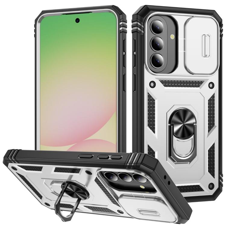 Sliding Camshield TPU + PC Phone Case with Holder, For Galaxy A57 5G, For Samsung Galaxy A36 5G / A37 5G, For Galaxy A27 5G, For Samsung Galaxy A26 5G / A17 5G, For Samsung Galaxy A16 5G, For Samsung Galaxy A06 4G