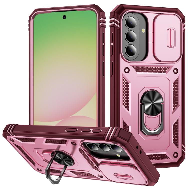 Sliding Camshield TPU + PC Phone Case with Holder, For Galaxy A57 5G, For Samsung Galaxy A36 5G / A37 5G, For Galaxy A27 5G, For Samsung Galaxy A26 5G / A17 5G, For Samsung Galaxy A16 5G, For Samsung Galaxy A06 4G