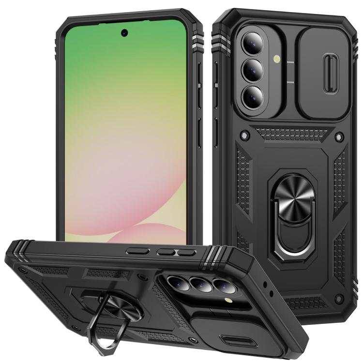 Sliding Camshield TPU + PC Phone Case with Holder, For Galaxy A57 5G, For Samsung Galaxy A36 5G / A37 5G, For Galaxy A27 5G, For Samsung Galaxy A26 5G / A17 5G, For Samsung Galaxy A16 5G, For Samsung Galaxy A06 4G