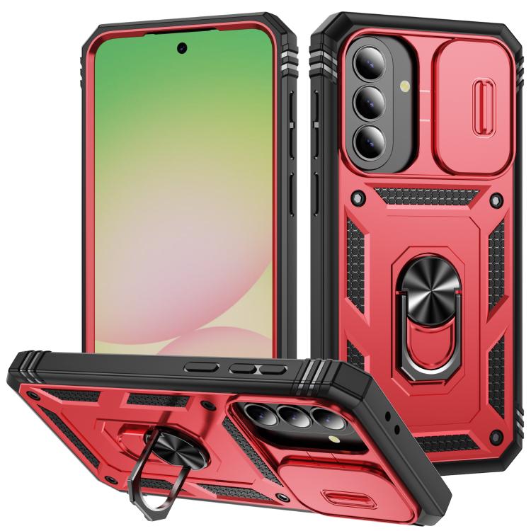 Sliding Camshield TPU + PC Phone Case with Holder, For Galaxy A57 5G, For Samsung Galaxy A36 5G / A37 5G, For Galaxy A27 5G, For Samsung Galaxy A26 5G / A17 5G, For Samsung Galaxy A16 5G, For Samsung Galaxy A06 4G