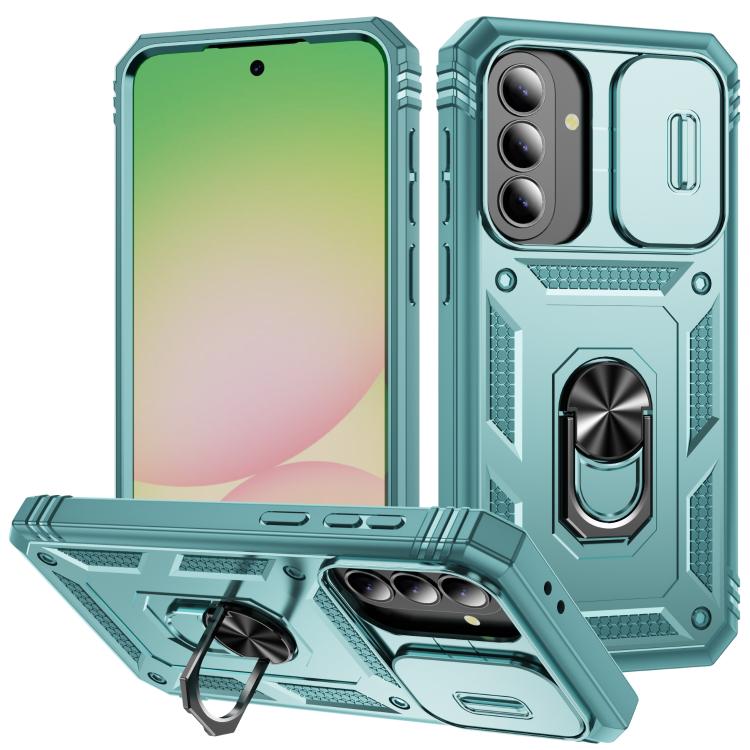 Sliding Camshield TPU + PC Phone Case with Holder, For Galaxy A57 5G, For Samsung Galaxy A36 5G / A37 5G, For Galaxy A27 5G, For Samsung Galaxy A26 5G / A17 5G, For Samsung Galaxy A16 5G, For Samsung Galaxy A06 4G