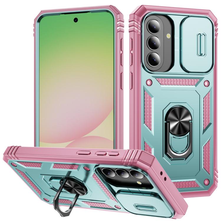 Sliding Camshield TPU + PC Phone Case with Holder, For Galaxy A57 5G, For Samsung Galaxy A36 5G / A37 5G, For Galaxy A27 5G, For Samsung Galaxy A26 5G / A17 5G, For Samsung Galaxy A16 5G, For Samsung Galaxy A06 4G