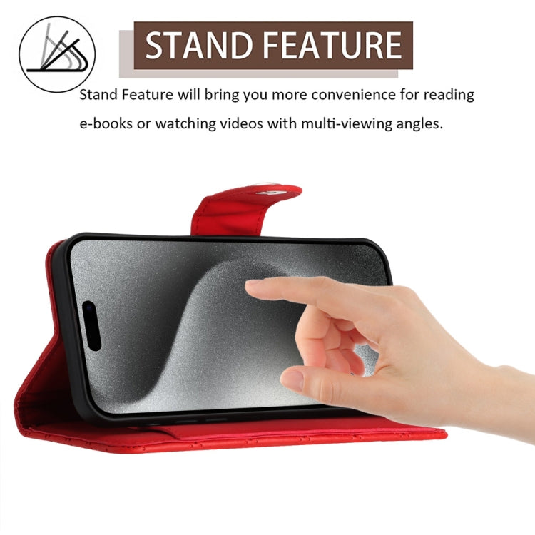 Rhombic Texture Flip Leather Phone Case with Long Lanyard, For iPhone 15 Pro Max, For iPhone 15 Pro, For iPhone 15 Plus, For iPhone 15, For iPhone 14 Plus, For iPhone 14, For iPhone 14 Pro, For iPhone 14 Pro Max