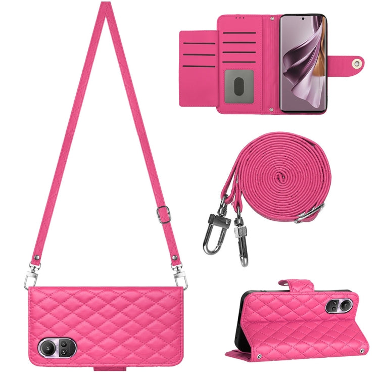 Rhombic Texture Flip Leather Phone Case with Long Lanyard, For OPPO A38 4G / A18 4G, For OPPO Reno10/Reno10 Pro Global, For OPPO A78 5G / A58 5G, For OPPO A17