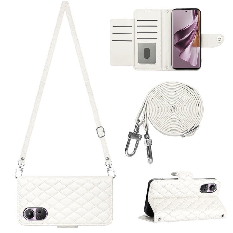 Rhombic Texture Flip Leather Phone Case with Long Lanyard, For OPPO A38 4G / A18 4G, For OPPO Reno10/Reno10 Pro Global, For OPPO A78 5G / A58 5G, For OPPO A17