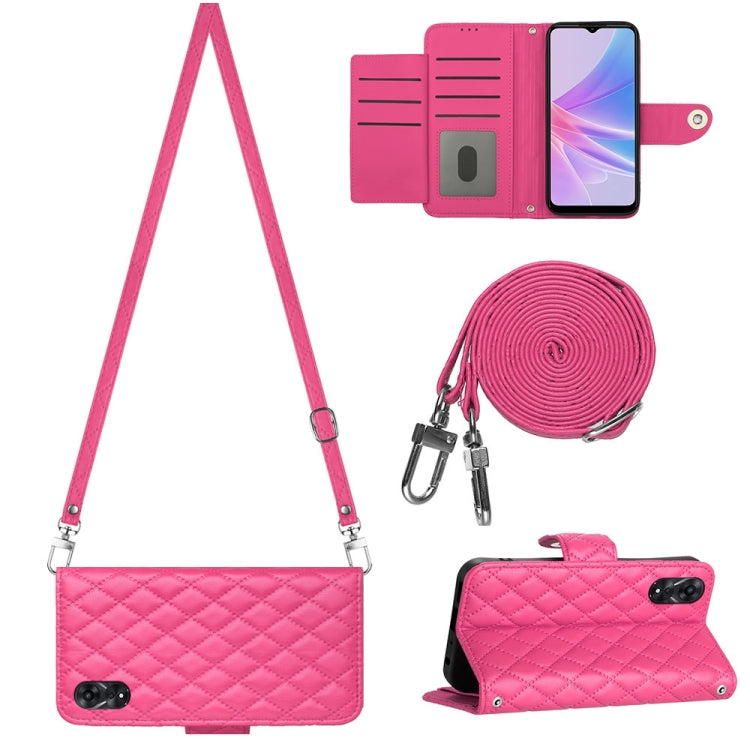 Rhombic Texture Flip Leather Phone Case with Long Lanyard, For OPPO A38 4G / A18 4G, For OPPO Reno10/Reno10 Pro Global, For OPPO A78 5G / A58 5G, For OPPO A17