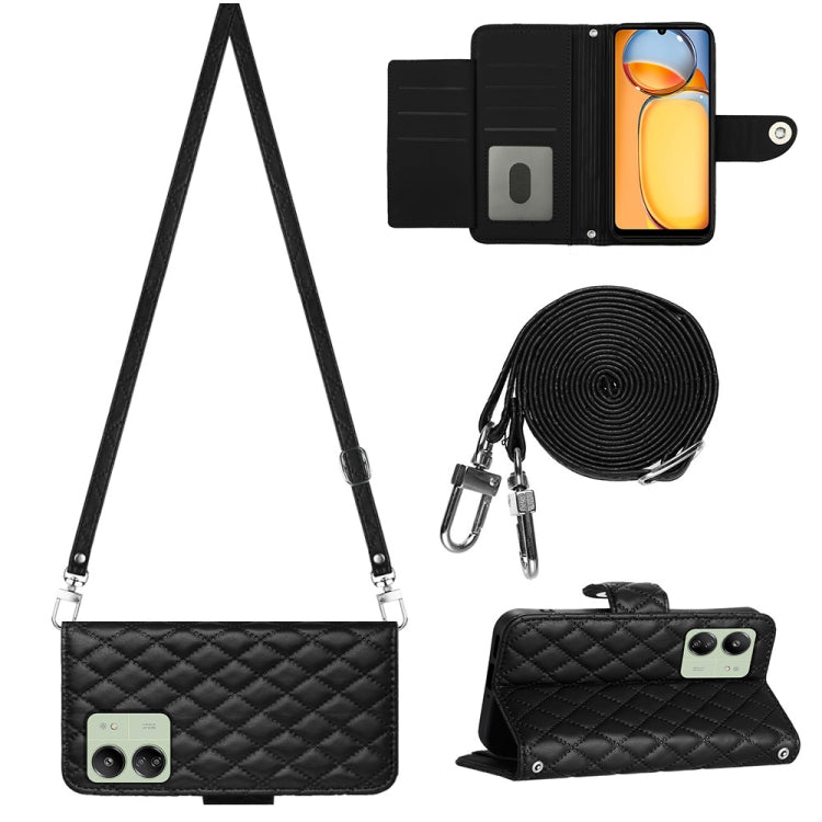 Rhombic Texture Flip Leather Phone Case with Long Lanyard, For Xiaomi Redmi 13C 4G, For Xiaomi 13T / 13T Pro, For Xiaomi Poco F5 / Redmi Note 12 Turbo, For Xiaomi Poco F5 Pro / Redmi K60, For Xiaomi Redmi Note 12S 4G Global                             ...