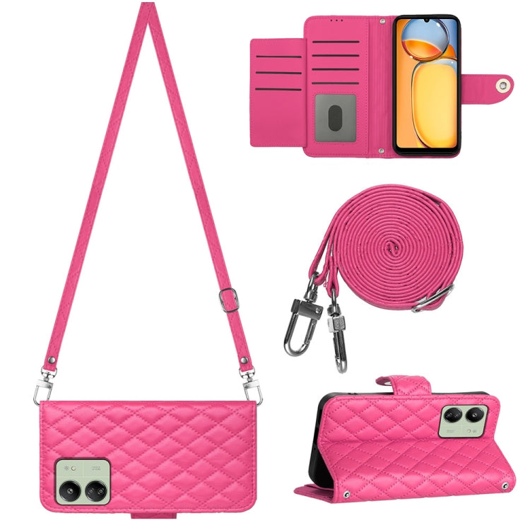 Rhombic Texture Flip Leather Phone Case with Long Lanyard, For Xiaomi Redmi 13C 4G, For Xiaomi 13T / 13T Pro, For Xiaomi Poco F5 / Redmi Note 12 Turbo, For Xiaomi Poco F5 Pro / Redmi K60, For Xiaomi Redmi Note 12S 4G Global                             ...