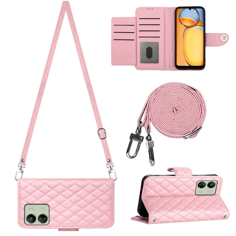 Rhombic Texture Flip Leather Phone Case with Long Lanyard, For Xiaomi Redmi 13C 4G, For Xiaomi 13T / 13T Pro, For Xiaomi Poco F5 / Redmi Note 12 Turbo, For Xiaomi Poco F5 Pro / Redmi K60, For Xiaomi Redmi Note 12S 4G Global                             ...
