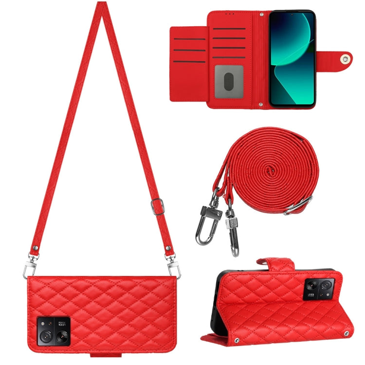 Rhombic Texture Flip Leather Phone Case with Long Lanyard, For Xiaomi Redmi 13C 4G, For Xiaomi 13T / 13T Pro, For Xiaomi Poco F5 / Redmi Note 12 Turbo, For Xiaomi Poco F5 Pro / Redmi K60, For Xiaomi Redmi Note 12S 4G Global                             ...
