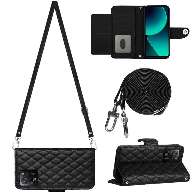 Rhombic Texture Flip Leather Phone Case with Long Lanyard, For Xiaomi Redmi 13C 4G, For Xiaomi 13T / 13T Pro, For Xiaomi Poco F5 / Redmi Note 12 Turbo, For Xiaomi Poco F5 Pro / Redmi K60, For Xiaomi Redmi Note 12S 4G Global                             ...