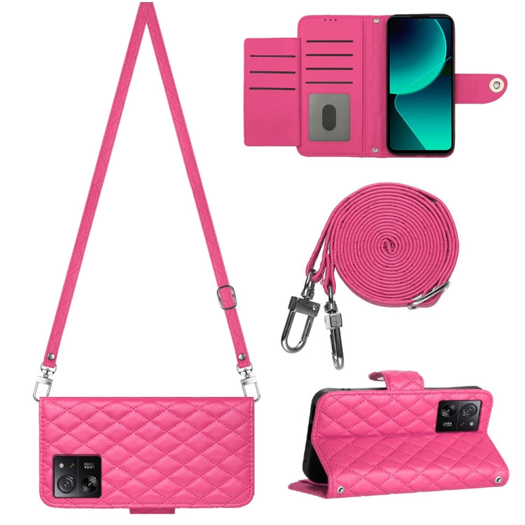 Rhombic Texture Flip Leather Phone Case with Long Lanyard, For Xiaomi Redmi 13C 4G, For Xiaomi 13T / 13T Pro, For Xiaomi Poco F5 / Redmi Note 12 Turbo, For Xiaomi Poco F5 Pro / Redmi K60, For Xiaomi Redmi Note 12S 4G Global                             ...
