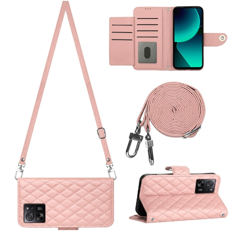 Rhombic Texture Flip Leather Phone Case with Long Lanyard, For Xiaomi Redmi 13C 4G, For Xiaomi 13T / 13T Pro, For Xiaomi Poco F5 / Redmi Note 12 Turbo, For Xiaomi Poco F5 Pro / Redmi K60, For Xiaomi Redmi Note 12S 4G Global                             ...