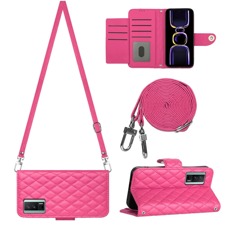 Rhombic Texture Flip Leather Phone Case with Long Lanyard, For Xiaomi Redmi 13C 4G, For Xiaomi 13T / 13T Pro, For Xiaomi Poco F5 / Redmi Note 12 Turbo, For Xiaomi Poco F5 Pro / Redmi K60, For Xiaomi Redmi Note 12S 4G Global                             ...