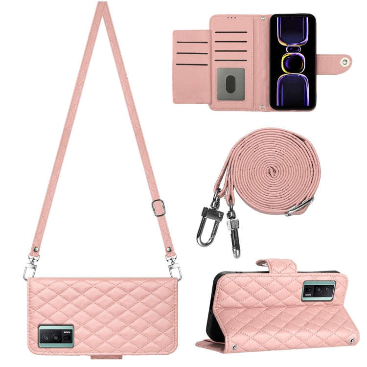 Rhombic Texture Flip Leather Phone Case with Long Lanyard, For Xiaomi Redmi 13C 4G, For Xiaomi 13T / 13T Pro, For Xiaomi Poco F5 / Redmi Note 12 Turbo, For Xiaomi Poco F5 Pro / Redmi K60, For Xiaomi Redmi Note 12S 4G Global                             ...
