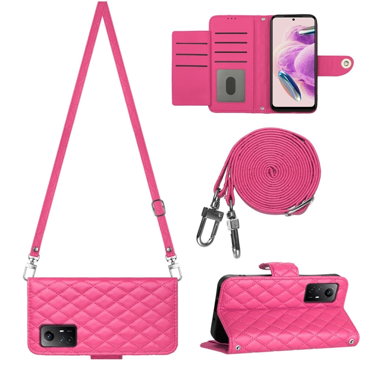 Rhombic Texture Flip Leather Phone Case with Long Lanyard, For Xiaomi Redmi 13C 4G, For Xiaomi 13T / 13T Pro, For Xiaomi Poco F5 / Redmi Note 12 Turbo, For Xiaomi Poco F5 Pro / Redmi K60, For Xiaomi Redmi Note 12S 4G Global                             ...