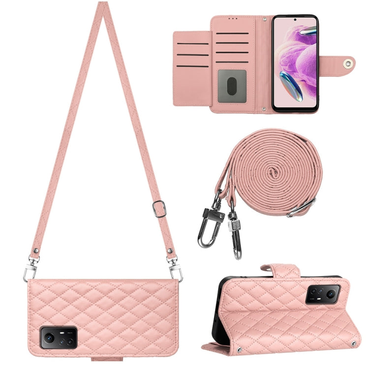Rhombic Texture Flip Leather Phone Case with Long Lanyard, For Xiaomi Redmi 13C 4G, For Xiaomi 13T / 13T Pro, For Xiaomi Poco F5 / Redmi Note 12 Turbo, For Xiaomi Poco F5 Pro / Redmi K60, For Xiaomi Redmi Note 12S 4G Global                             ...