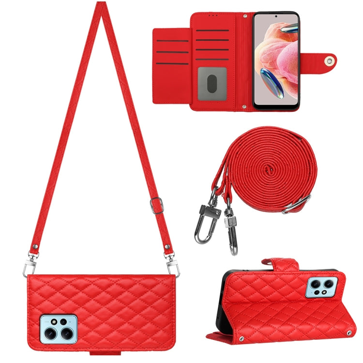 Rhombic Texture Flip Leather Phone Case with Long Lanyard, For Xiaomi Redmi 13C 4G, For Xiaomi 13T / 13T Pro, For Xiaomi Poco F5 / Redmi Note 12 Turbo, For Xiaomi Poco F5 Pro / Redmi K60, For Xiaomi Redmi Note 12S 4G Global                             ...