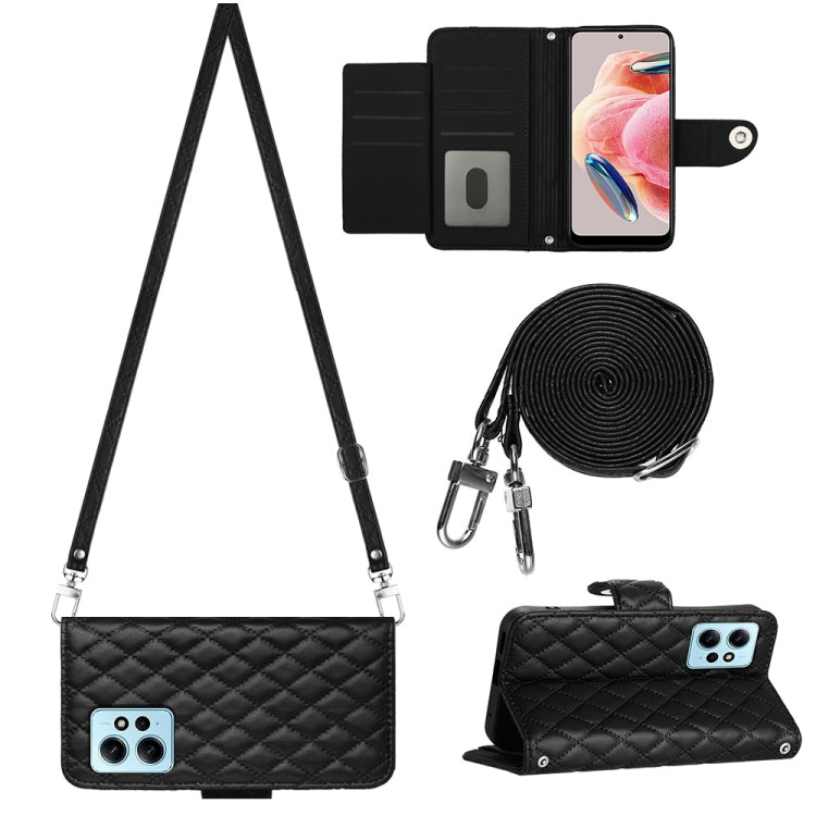 Rhombic Texture Flip Leather Phone Case with Long Lanyard, For Xiaomi Redmi 13C 4G, For Xiaomi 13T / 13T Pro, For Xiaomi Poco F5 / Redmi Note 12 Turbo, For Xiaomi Poco F5 Pro / Redmi K60, For Xiaomi Redmi Note 12S 4G Global                             ...