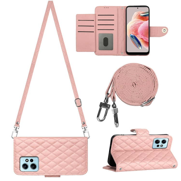 Rhombic Texture Flip Leather Phone Case with Long Lanyard, For Xiaomi Redmi 13C 4G, For Xiaomi 13T / 13T Pro, For Xiaomi Poco F5 / Redmi Note 12 Turbo, For Xiaomi Poco F5 Pro / Redmi K60, For Xiaomi Redmi Note 12S 4G Global                             ...
