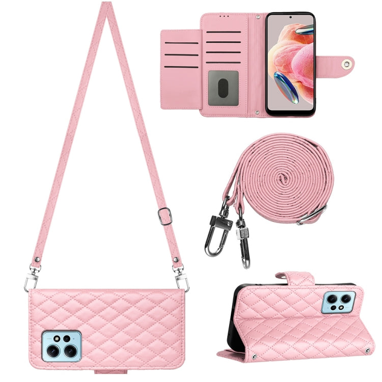 Rhombic Texture Flip Leather Phone Case with Long Lanyard, For Xiaomi Redmi 13C 4G, For Xiaomi 13T / 13T Pro, For Xiaomi Poco F5 / Redmi Note 12 Turbo, For Xiaomi Poco F5 Pro / Redmi K60, For Xiaomi Redmi Note 12S 4G Global                             ...