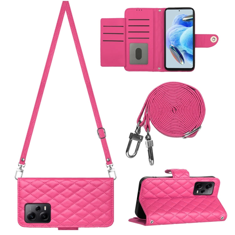 Rhombic Texture Flip Leather Phone Case with Long Lanyard, For Xiaomi Redmi 13C 4G, For Xiaomi 13T / 13T Pro, For Xiaomi Poco F5 / Redmi Note 12 Turbo, For Xiaomi Poco F5 Pro / Redmi K60, For Xiaomi Redmi Note 12S 4G Global                             ...
