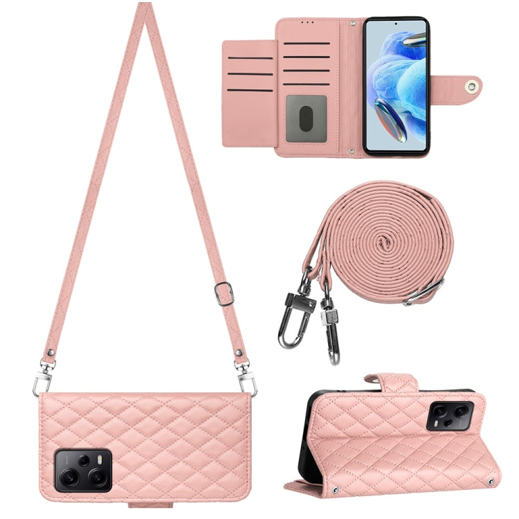 Rhombic Texture Flip Leather Phone Case with Long Lanyard, For Xiaomi Redmi 13C 4G, For Xiaomi 13T / 13T Pro, For Xiaomi Poco F5 / Redmi Note 12 Turbo, For Xiaomi Poco F5 Pro / Redmi K60, For Xiaomi Redmi Note 12S 4G Global                             ...