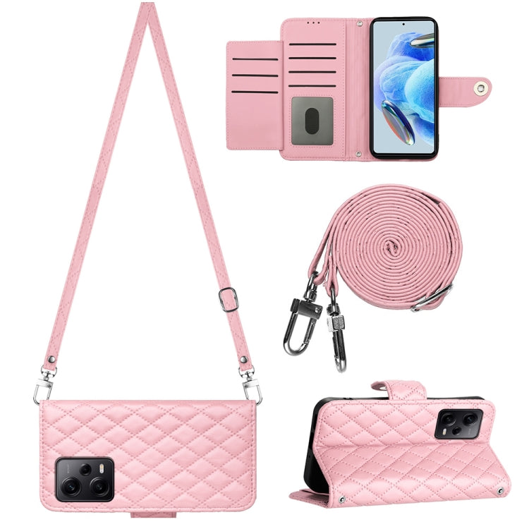 Rhombic Texture Flip Leather Phone Case with Long Lanyard, For Xiaomi Redmi 13C 4G, For Xiaomi 13T / 13T Pro, For Xiaomi Poco F5 / Redmi Note 12 Turbo, For Xiaomi Poco F5 Pro / Redmi K60, For Xiaomi Redmi Note 12S 4G Global                             ...
