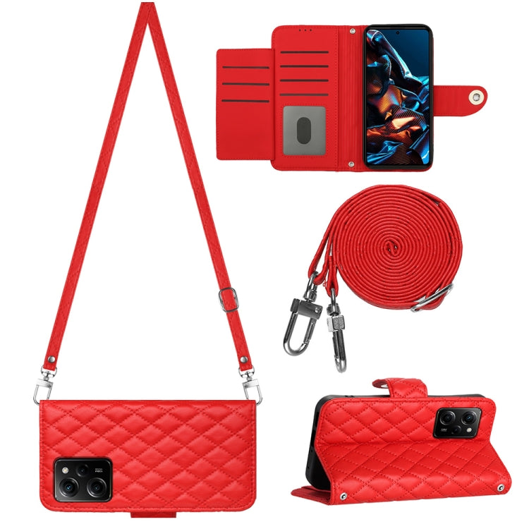 Rhombic Texture Flip Leather Phone Case with Long Lanyard, For Xiaomi Redmi Note 12 Pro 5G Global, For Xiaomi Redmi Note 12 Pro Speed, For Xiaomi Redmi Note 12 5G Global / Poco X5, For Xiaomi Redmi Note 11 Pro 5G/4G Global                              ...