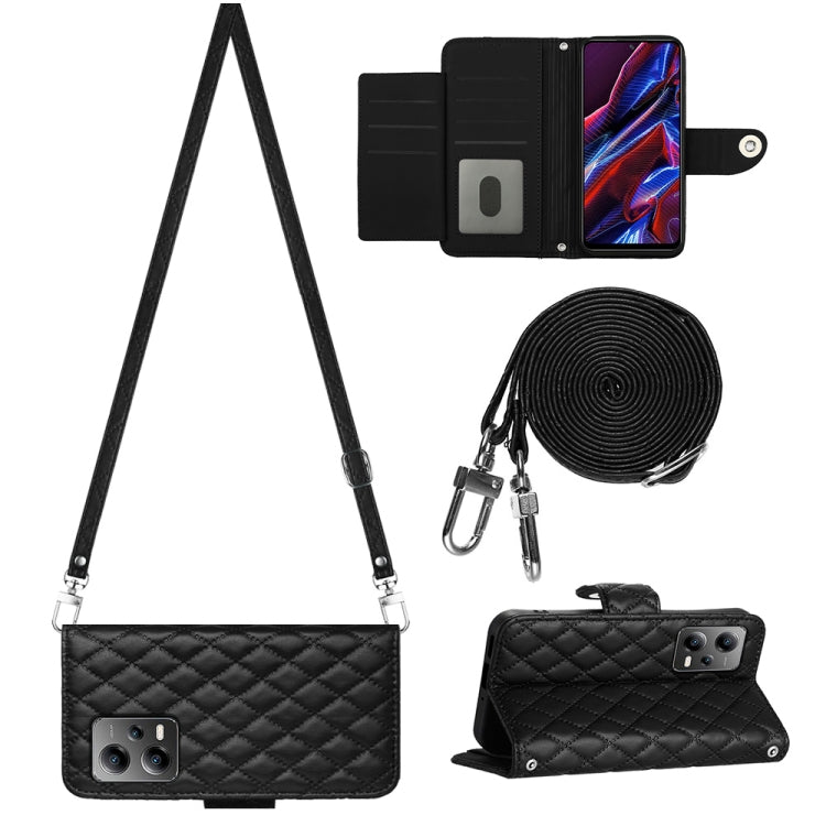 Rhombic Texture Flip Leather Phone Case with Long Lanyard, For Xiaomi Redmi Note 12 Pro 5G Global, For Xiaomi Redmi Note 12 Pro Speed, For Xiaomi Redmi Note 12 5G Global / Poco X5, For Xiaomi Redmi Note 11 Pro 5G/4G Global                              ...