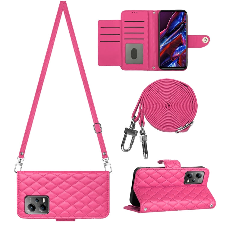 Rhombic Texture Flip Leather Phone Case with Long Lanyard, For Xiaomi Redmi Note 12 Pro 5G Global, For Xiaomi Redmi Note 12 Pro Speed, For Xiaomi Redmi Note 12 5G Global / Poco X5, For Xiaomi Redmi Note 11 Pro 5G/4G Global                              ...