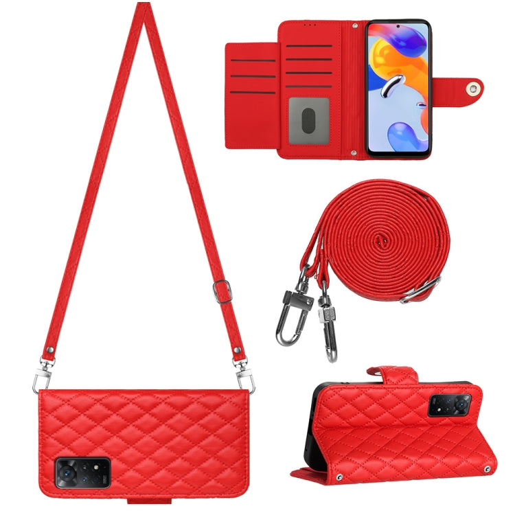 Rhombic Texture Flip Leather Phone Case with Long Lanyard, For Xiaomi Redmi Note 12 Pro 5G Global, For Xiaomi Redmi Note 12 Pro Speed, For Xiaomi Redmi Note 12 5G Global / Poco X5, For Xiaomi Redmi Note 11 Pro 5G/4G Global                              ...