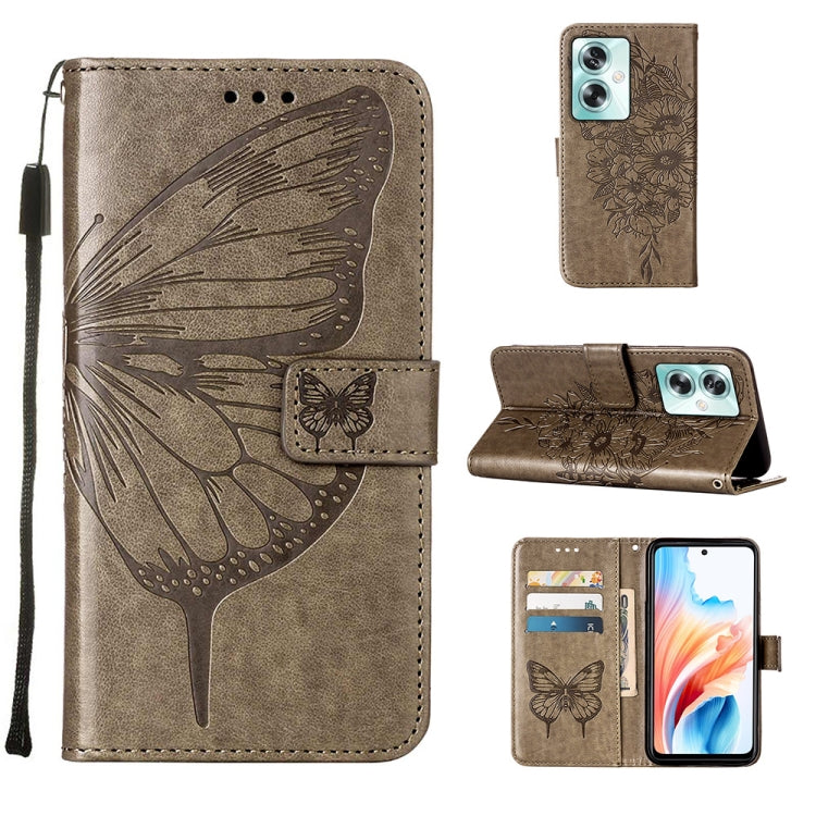 Embossed Butterfly Leather Phone Case, For OPPO A74 4G / F19 / F19s, For OPPO A95 4G Global / Reno6 Lite, For OPPO A15 / A15s / A35 2021, For OPPO A92s, For OPPO A79 5G, For OPPO A79 5G Global