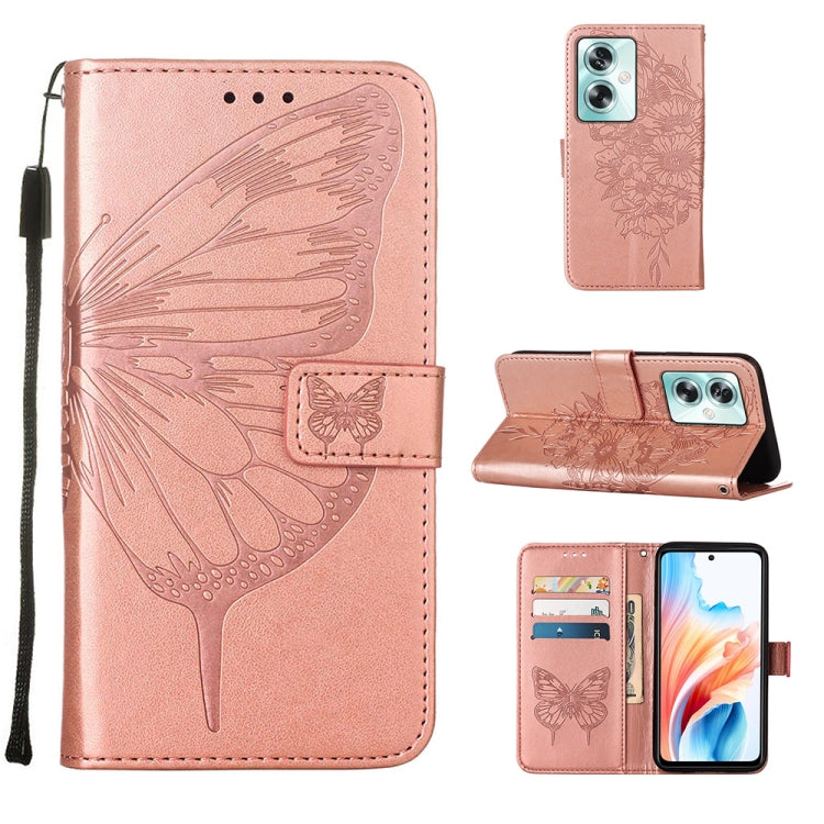 Embossed Butterfly Leather Phone Case, For OPPO A74 4G / F19 / F19s, For OPPO A95 4G Global / Reno6 Lite, For OPPO A15 / A15s / A35 2021, For OPPO A92s, For OPPO A79 5G, For OPPO A79 5G Global